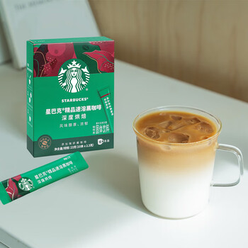 星巴克（Starbucks）0糖低脂精品速溶黑咖啡深烘2.3g*10条 美式运动健身燃减