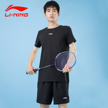 李宁（LI-NING）运动套装男短袖短裤羽毛球服速干宽松比赛套装