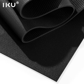 IKU健身垫防滑跳操垫耐磨抗震隔音超大家用运动瑜伽垫子244*128黑色