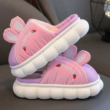 5建议6-7岁>啡过小学生棉拖鞋防水儿童棉拖鞋女童秋冬季可爱小女孩