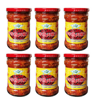 正宗天等指天椒酱250g广西天等特产辣椒酱蒜蓉味下饭酱牛力250gx6瓶