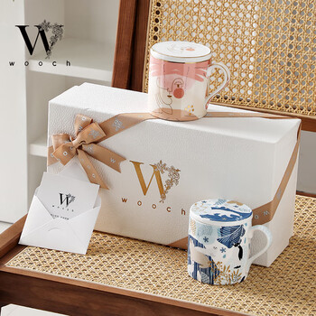 物取（WOOCH）撞色奇幻乐园盖杯礼盒装新家礼物送新人家用情侣对杯送闺蜜新婚