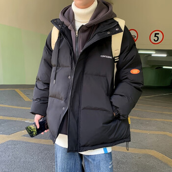 男冬季潮流宽松韩版棉袄加绒加厚学生ins棉衣青少年面包服装外套男