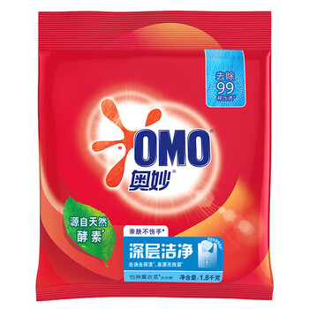 奥妙（OMO）洗衣粉 深层洁净洗衣粉1.8KG+奥妙洗衣粉500g*2(两种香味随机) 