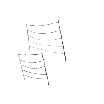 军星熠 模拟二列桩铁丝网 二列桩模拟铁丝网隔离安全网塑料模拟刺绳安全网 整套四节、54米
