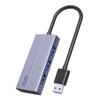 DM大迈USB3.0分线器扩展坞高速金属4口集线器HUB五合一扩展坞笔记本电脑转换器延长线 0.2米CHB060