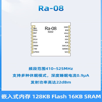 共研（Ra-08） LoRaWAN射频模块 ASR6601芯片自带MCU 外接天线单位：个