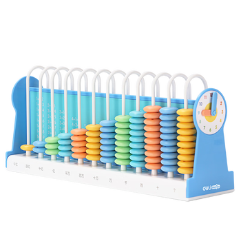 得力(deli)12行大珠儿童计数器 益智启蒙算盘神器教具1-2年级学生加减法数学计算架认知计数文具开学礼物蓝 得力(deli)12行大珠儿童计数器 益智启蒙算盘神器教具1-2年级学生加减法数学计算架认知计数文具开学礼物蓝