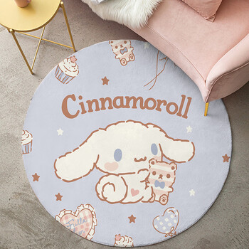 玉桂狗地毯名创·优品卡通圆形地毯玉桂狗加绒地毯垫卧室床边毯脚毯垫