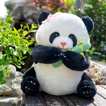趴趴熊萌兰兰花花大熊猫玩偶公仔仿真毛绒玩具 花花 1