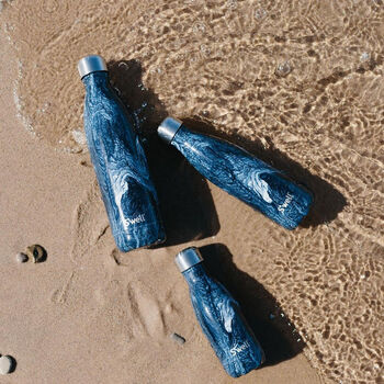 S'WELL保温杯不锈钢保温瓶户外运动水杯男女生礼物藏蓝大理石500ml