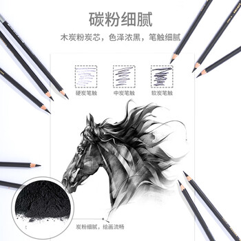 得力(deli)素描炭笔初学者碳笔软中硬三种硬度绘画美术生专用12支/盒S997A涂鸦划线热门商品 得力(deli)素描炭笔初学者碳笔软中硬三种硬度绘画美术生专用12支/盒S997A涂鸦划线热门商品