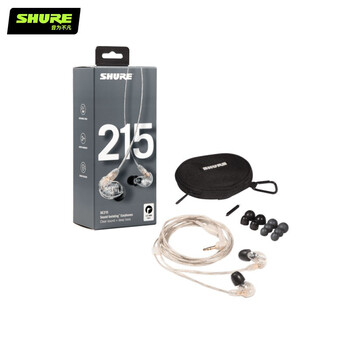 SHURE舒尔SE215 pro动圈有线耳机 强劲重低音 运动 HIFI手机耳机苹果华为 透明色(无线控版)