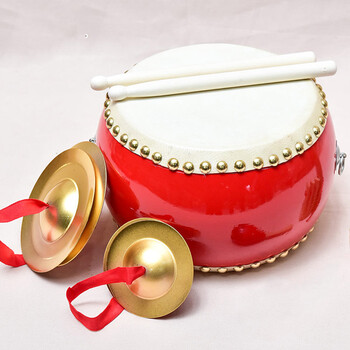 舞狮鼓佛山醒狮鼓牛皮鼓大鼓儿童鼓小鼓敲打鼓8寸牛皮鼓不含镲含鼓棒
