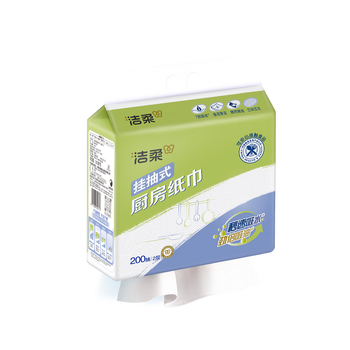 洁柔厨房抽纸200抽*4包开学清洁吸水吸油一次性懒人抹布大包悬挂式