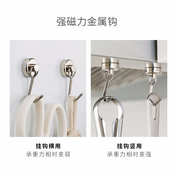 欧利文强力磁铁贴片钕磁铁大小吸铁石磁环形无痕挂钩吸盘固定器 G20银色0-25斤旋转360°3个装