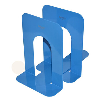 得力（deli）9262书立铁书立架办公室书隔创意书立书夹书靠书挡阅读架学生 蓝色2片/付 2付
