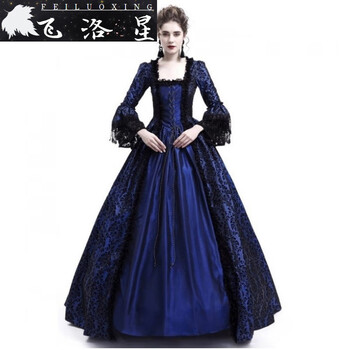 中世纪欧式贵族礼服 欧洲复古典洋装舞台话剧演出服复古欧式贵族晚礼服裙女裙撑29下单咨询xxl 图片价格品牌报价 京东
