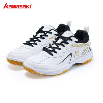 川崎（KAWASAKI）羽毛球鞋男款女士稳定耐磨减震专业运动鞋B3329 白黑 36