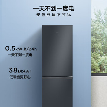 TCL 163L两门冰箱二级能效直冷小户型双温区养鲜冰箱小型便捷租房迷你家用电冰箱R163L5-B