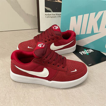 aj莆田纯原新款sbforc58小勾低帮板鞋男女款复古nikeforce58酒红42