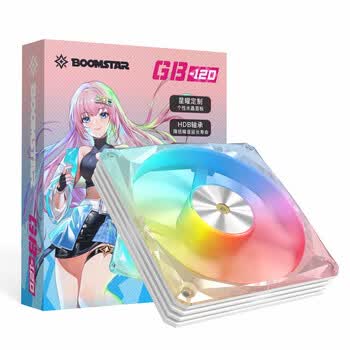 影驰星曜GB-120白色12CM机箱风扇反向（ARGB神光同步/PWM温控/适用进风散热位）