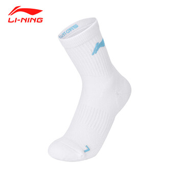 李宁(LI-NING)羽毛球袜男女款成人儿童运动袜 AWTS005白色中袜 三双装 李宁(LI-NING)羽毛球袜男女款成人儿童运动袜 AWTS005白色中袜 三双装