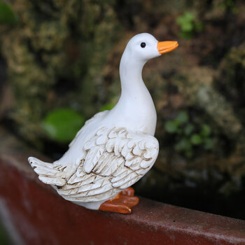 2021 盆景摆件 迷你小白鸭子动物摆件花园庭院盆栽假山水景造景微景观