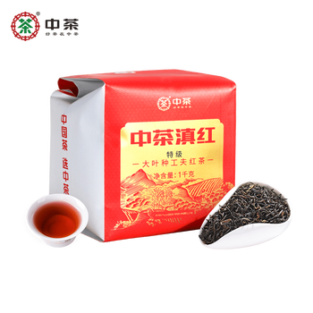 中茶滇红红茶特级滇红茶叶云南滇红茶凤庆滇红茶大叶种工夫红茶叶1kg