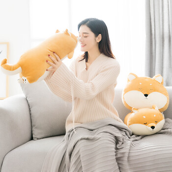 名创优品（MINISO）柴犬系列毛绒公仔趴姿玩具娃娃抱枕睡觉卧室办公室午睡枕生日礼物