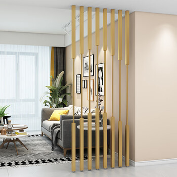 屏风隔断客厅北欧屏风隔断玄关立柱铁艺客厅办公室装饰网红金属格栅