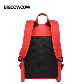 BIGCOWCOW大容量双肩背包大学生通勤电脑包高中生书包旅行包男女 蓝白色