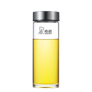 希诺玻璃杯单层加厚大容量家用办公泡茶杯子男车载水杯XN-6017L 530mL