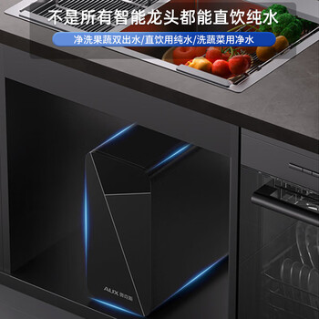 奥克斯（AUX）净水器 厨下式家用净水器 ro反渗透过滤厨房净水机直饮一体智能2400G大流量净水器