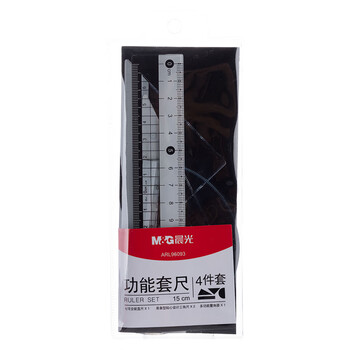 晨光(M&G)文具套尺尺子套装小学生考试 4件套(直尺15cm+三角尺*2+量角器)ARL96093中考高考 晨光(M&G)文具套尺尺子套装小学生考试 4件套(直尺15cm+三角尺*2+量角器)ARL96093中考高考