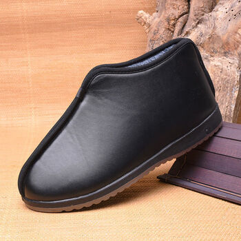 冬季中老年棉鞋男士爸爸鞋加绒保暖老北京布鞋棉鞋防滑厚底老头鞋