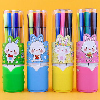 儿童可水洗12243648色水彩笔绘画套装幼儿园小学生画画彩色笔罐装六角