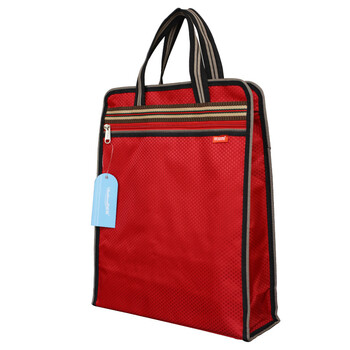 优必利 竖版多功能手提文件袋 办公商务 牛津布加厚双层文件包公文包防水 手提竖版带底 1个装 1203红色