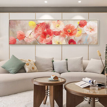 美而居纯手绘油画现代简约抽象花卉花开欧风格装饰画