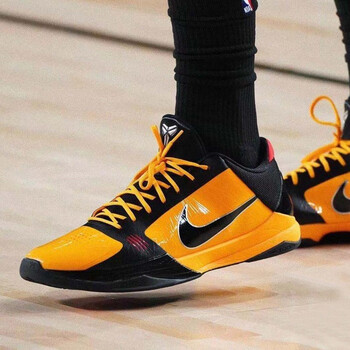 nike耐克zoomkobe5zk5科比5代湖人李小龙黑黄黑白实战男子运动篮球鞋