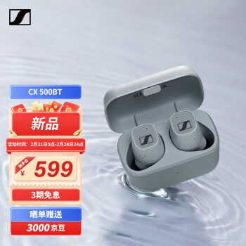 森海塞尔（Sennheiser）CX 500BT真无线蓝牙耳机 高解析主动降噪通话便携半入耳式耳机 太空灰 CX 500BT