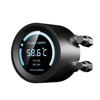 爱国者（aigo）SX360 ARGB 黑色 一体式360水冷/CPU散热器/2.13吋数显屏/陶瓷水泵/LGA 1851/AM5