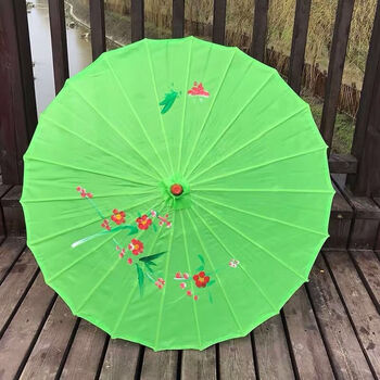 舞蹈伞旗袍走秀伞表演伞广场舞伞油纸伞跳舞伞装饰花伞绸布伞 绿色