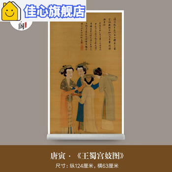 中国古美術・仕女人物四条屏画芯・唐寅印款・水墨彩色画・純手描き・文房置物・宣紙・ 中国古美術・仕女人物四条屏画芯・唐寅印款・水墨彩色画・純