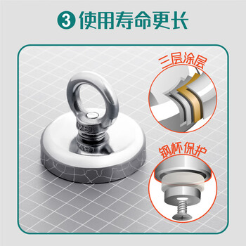 北极熊(Polar bear)强力磁铁打捞专用圆形吸铁石钕铁硼吊环吸盘河道户外打捞神器直径36mm 1个装MG-D36 北极熊(Polar bear)强力磁铁打捞专用圆形吸铁石钕铁硼吊环吸盘河道户外打捞神器直径36mm 1个装MG-D36