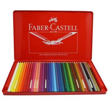 【全网低价】辉柏嘉（Faber-castell）水溶性彩铅笔36色+16K细纹230g20页绘画本 绘画笔套装115937（红铁盒装）美术写生