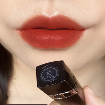 迪奥diordior迪奥2022烈焰蓝金口红228973637丝绒735赤陶红棕限定哑光