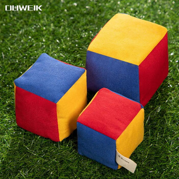 杜威克沙包拼接儿童幼儿园小学生丢投掷玩具手工耐磨帆布大中小三只装