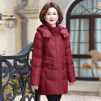 万乔洁中长款女款羽绒服80762枣红色xxl