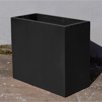 厂家直销长方形水泥镁泥高扁花箱阳台隔断户外特大号室外广场 黑色